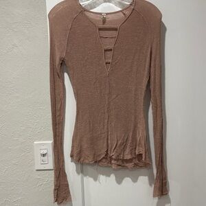 Free People Mauve Long Sleeve Top
